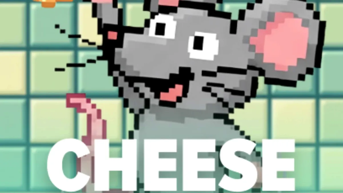Tampilan visual retro 8-bit dari permainan slot Cheese Chase oleh Mancala Gaming