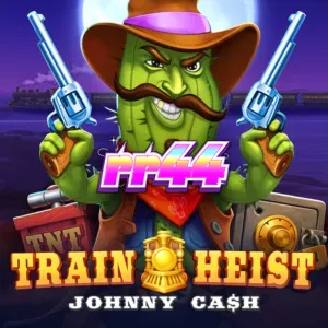 Tampilan visual slot Train Heist Johnny Cash dengan tema Wild West